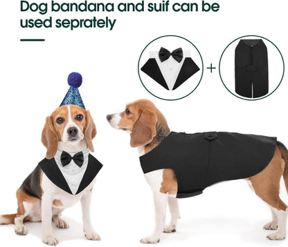 Hunde Smoking Anzug mit Fliege, Halloween Hochzeit Party, S-XXL