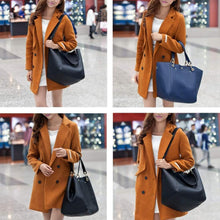 Coolives Damen 2 in 1 Shopper Schultertasche aus PU-Leder