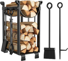 Kaminholzregal mit Werkzeugen 78x29x35.8cm Innen/Außen, 2 Ablagen