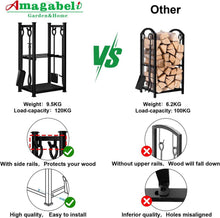 Kaminholzregal Set mit 4 Kaminwerkzeugen 72x46x30cm Innen