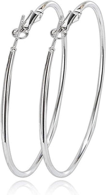 925 Sterling Silber Kreis Endless Creolen Ohrringe für Damen 55mm