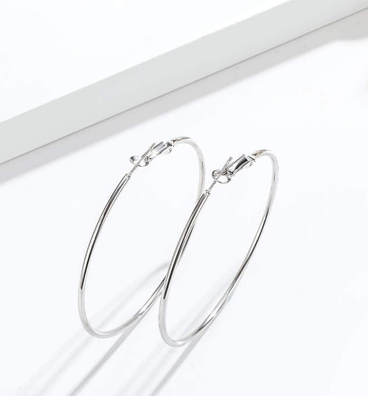 925 Sterling Silber Kreis Endless Creolen Ohrringe Damen 55mm
