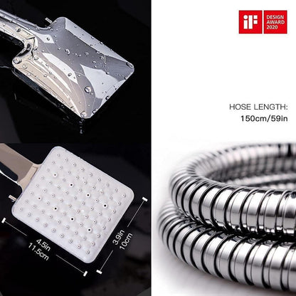 Newentor Duschkopf mit Schlauch 1,5M 6 Strahlarten Handbrause Regendusche Silber