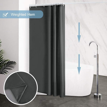Duschvorhang 120x180 Textil Badvorhang Polyester Wasserdicht Dunkelgrau