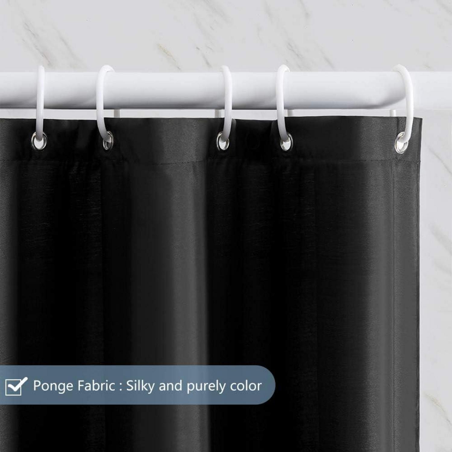 Duschvorhang 120x180 Polyester Schwarz Wasserabweisend