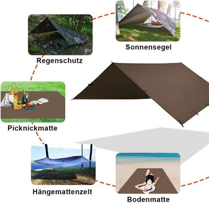Zeltplane Tarp 190T Oxford-Gewebe Wasserdicht 3x4.5m für Camping & Outdoor