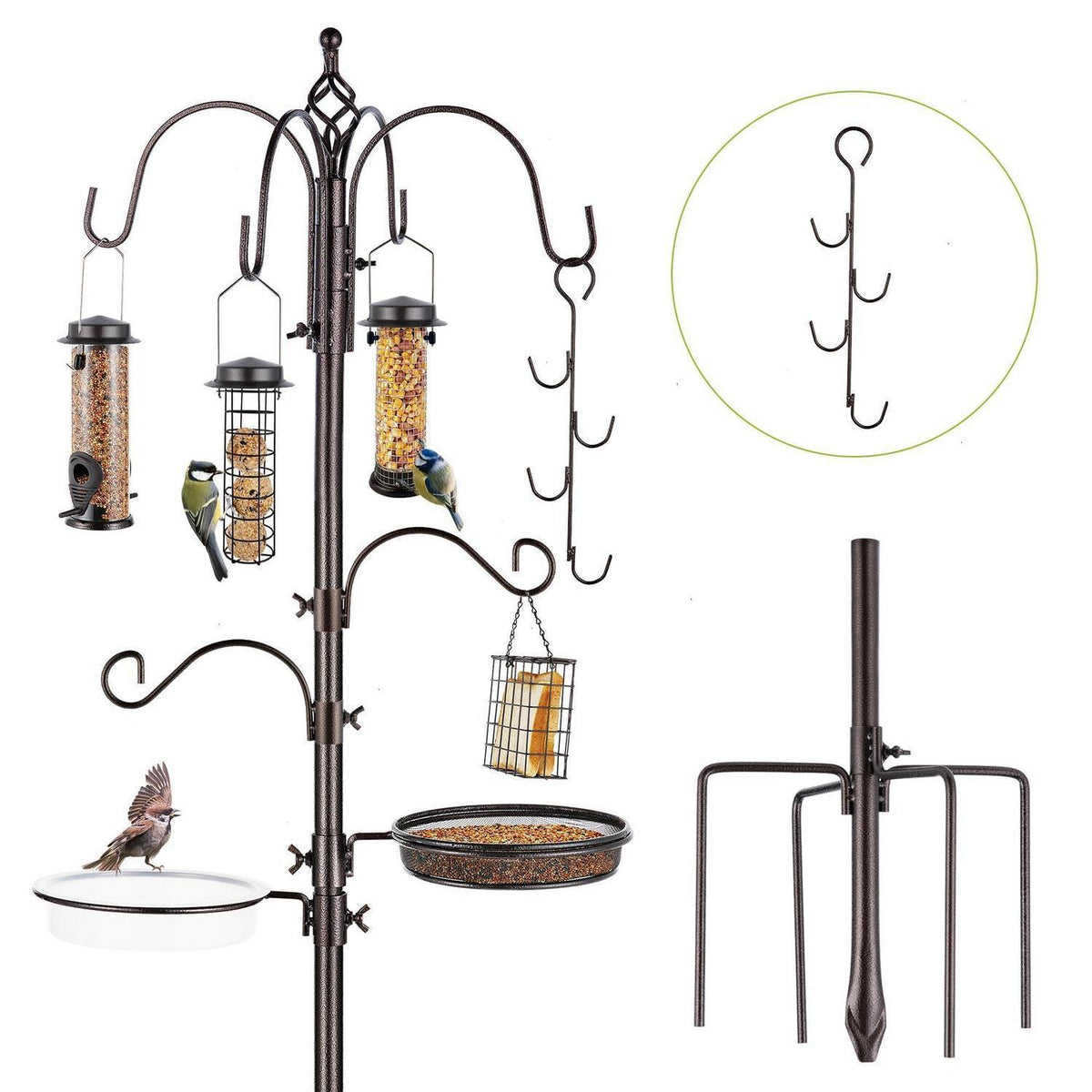 Vogel Futterstation Set mit Ständer – 238cm Höhenverstellbar