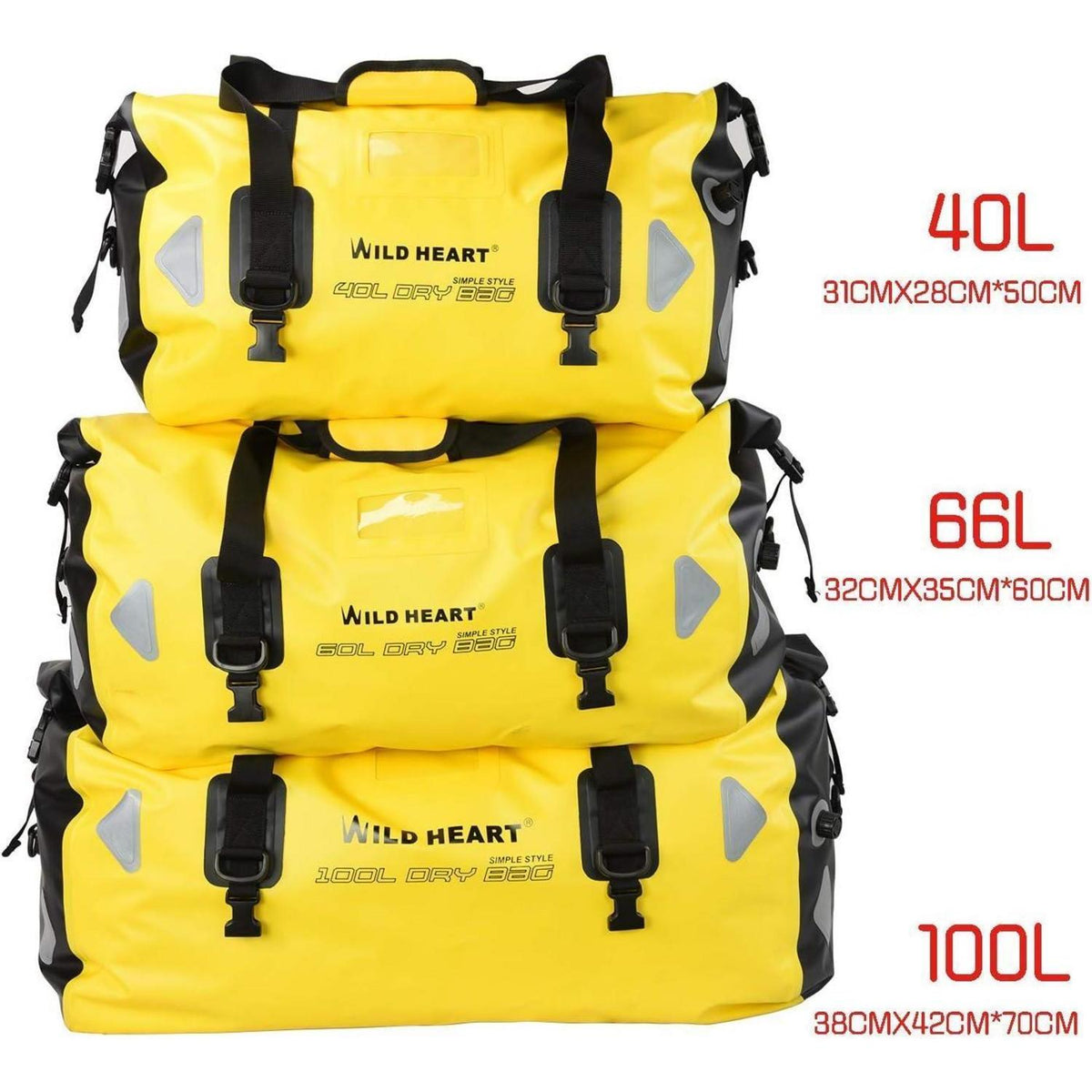 Wasserdichte Reisetasche 100L – Gelb für Boot, Motorrad & Co.