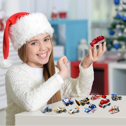 Adventskalender Kinder Spielzeug Fahrzeuge Bausteine 24 Tage Geschenk