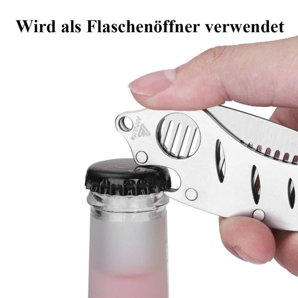 Faltbarer Metallkamm Bartkamm Taschenkamm Flaschenöffner Edelstahl in