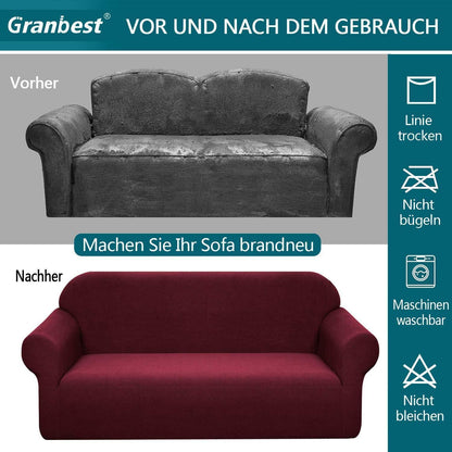 Stretch Sofabezug Wasserdicht – Weinrot, 1 Sitzer