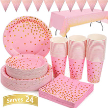 Rosa Gold Partygeschirr Set 99-teilig Bachelorette