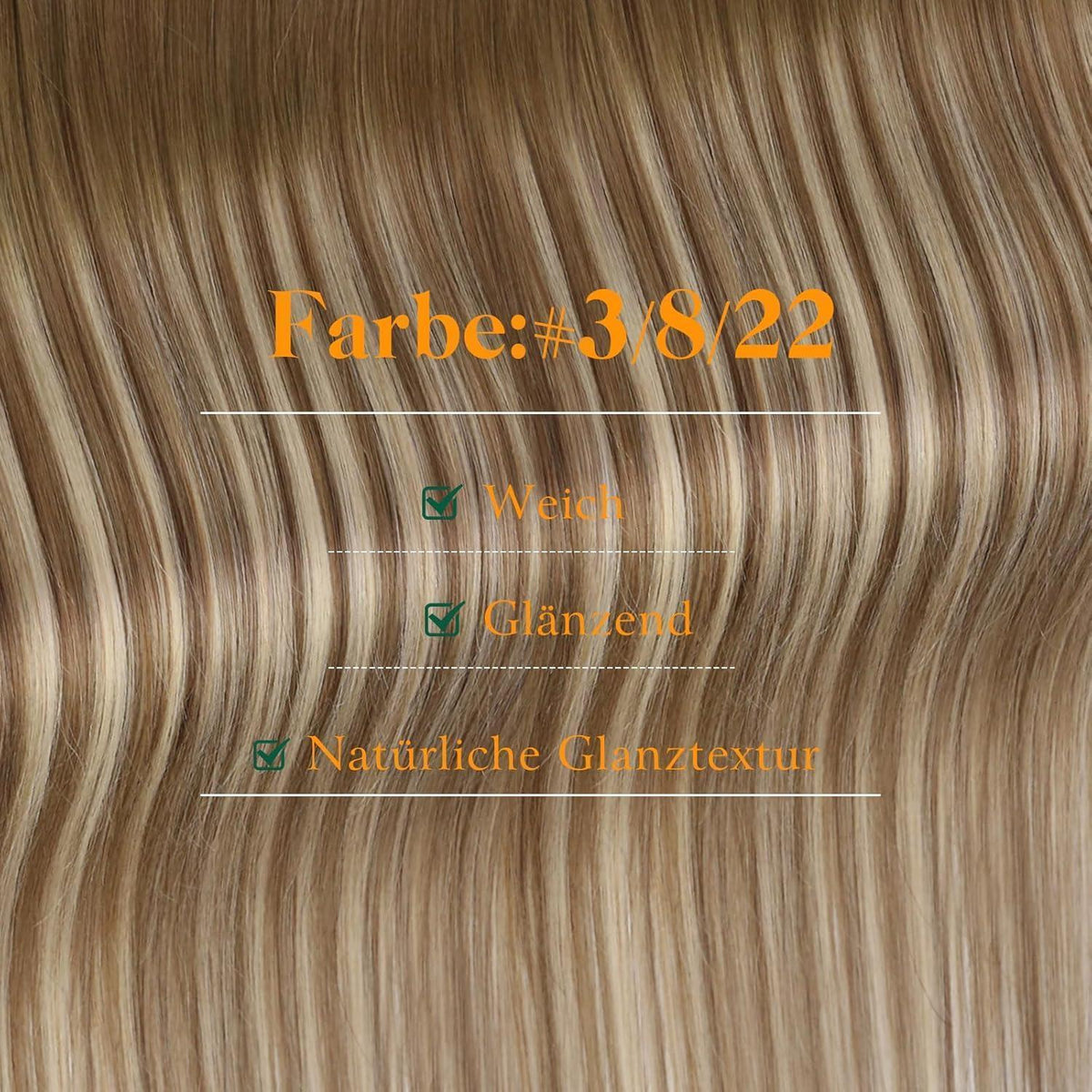 Echthaar Tape Extensions Braun Ombre 35cm - Natürliche Verlängerung