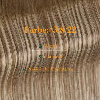Echthaar Tape Extensions Braun Ombre 35cm - Natürliche Verlängerung