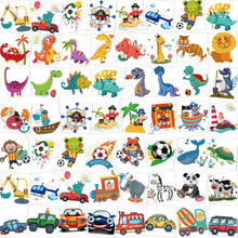 96-teiliges Kinder Tattoo Set mit Piraten, Fußball, Tieren, Fahrzeugen