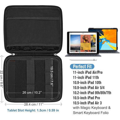 Tablet Tasche mit Organizer für 11 Zoll Geräte - Schwarz