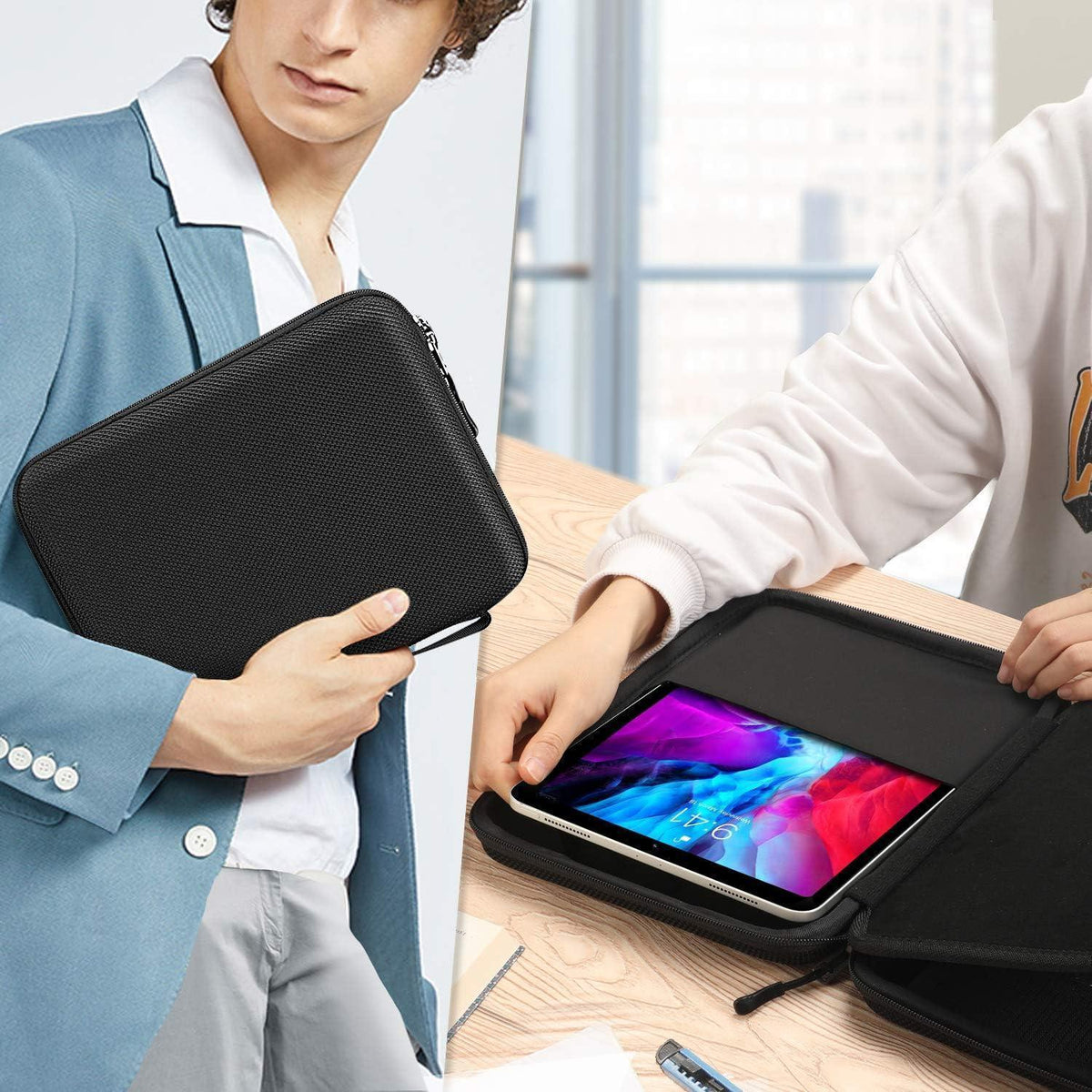 Tablet Tasche mit Organizer für 11 Zoll Geräte - Schwarz