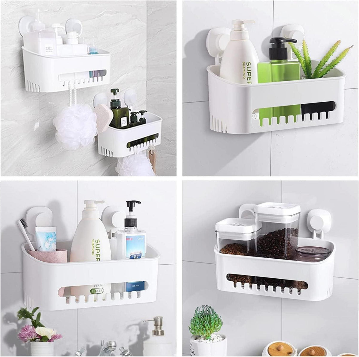 Duschkorb Saugnapf Wandregal Badezimmer Organizer 10 KG Tragkraft