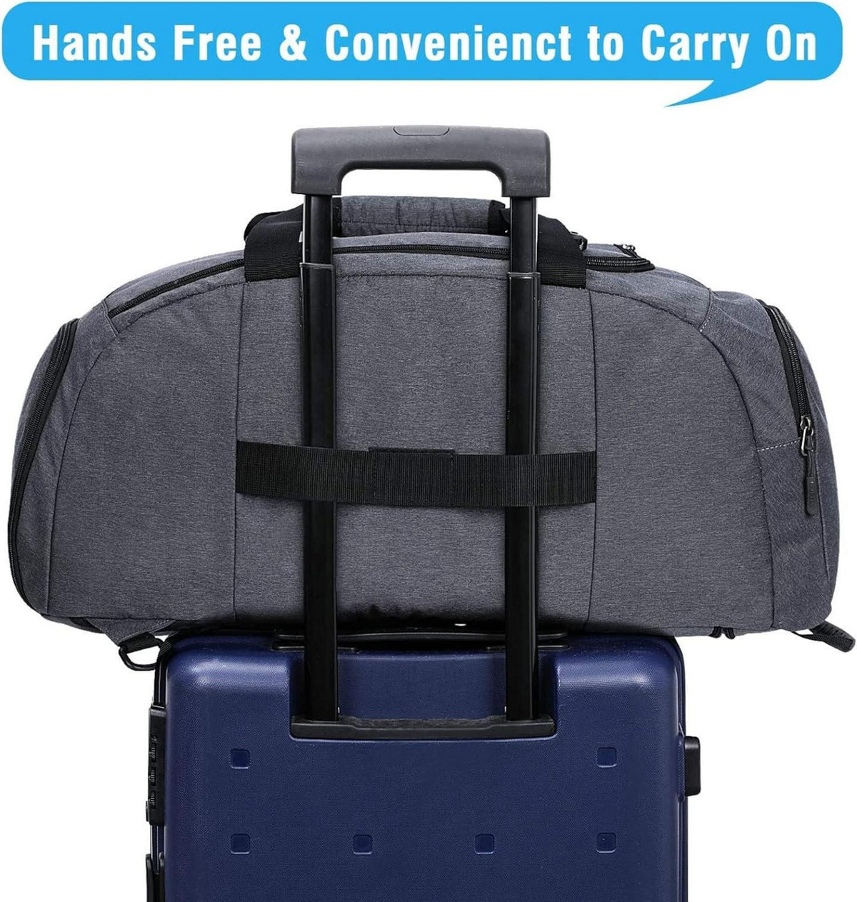 Faltbare 3-Wege-Reisetasche Sporttasche mit Schuhfach 40L