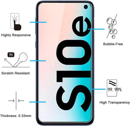 Panzer Schutz Glas Samsung Galaxy S10e 3 Stück 9H Härte HD