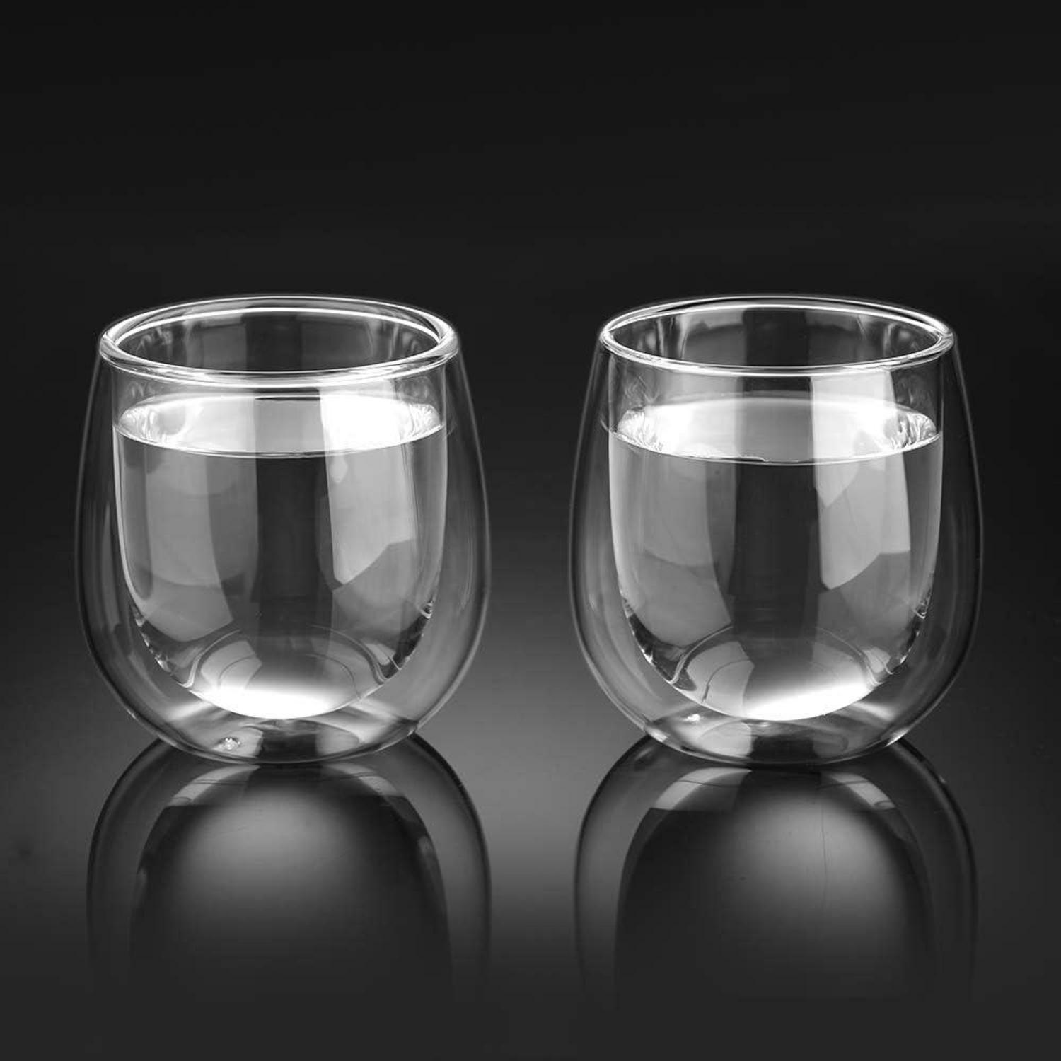 Doppelwandige Latte Macchiato Gläser Set Borosilikatglas 6er Set 250ml