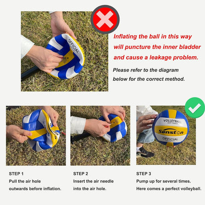 Senston Beachvolleyball Soft Touch Größe 5 mit Pumpe Blau