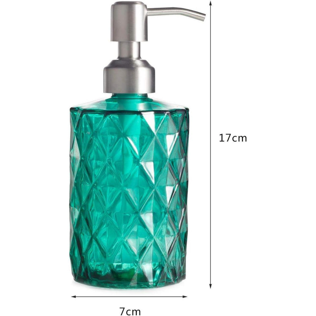 Glas Seifenspender mit Edelstahlpumpe - 340ml Küche & Bad