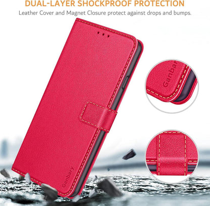 iPhone SE 2022 5G / SE 2020 Leder Hülle Rot mit Kartenschlitzen & Standfunktion
