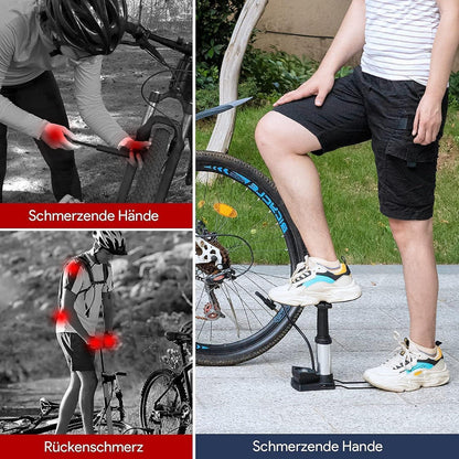 Fahrradpumpe mit Manometer Mini tragbar 11bar 160PSI