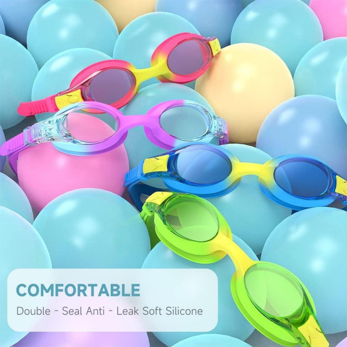 Kinder Schwimmbrille 2er Set Anti-Nebel UV Schutz
