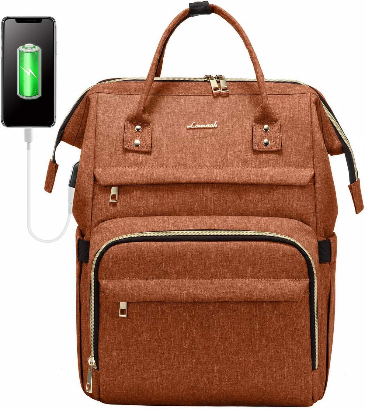 Laptoprucksack 15,6 Zoll Wasserdicht Orange Rucksack Uni