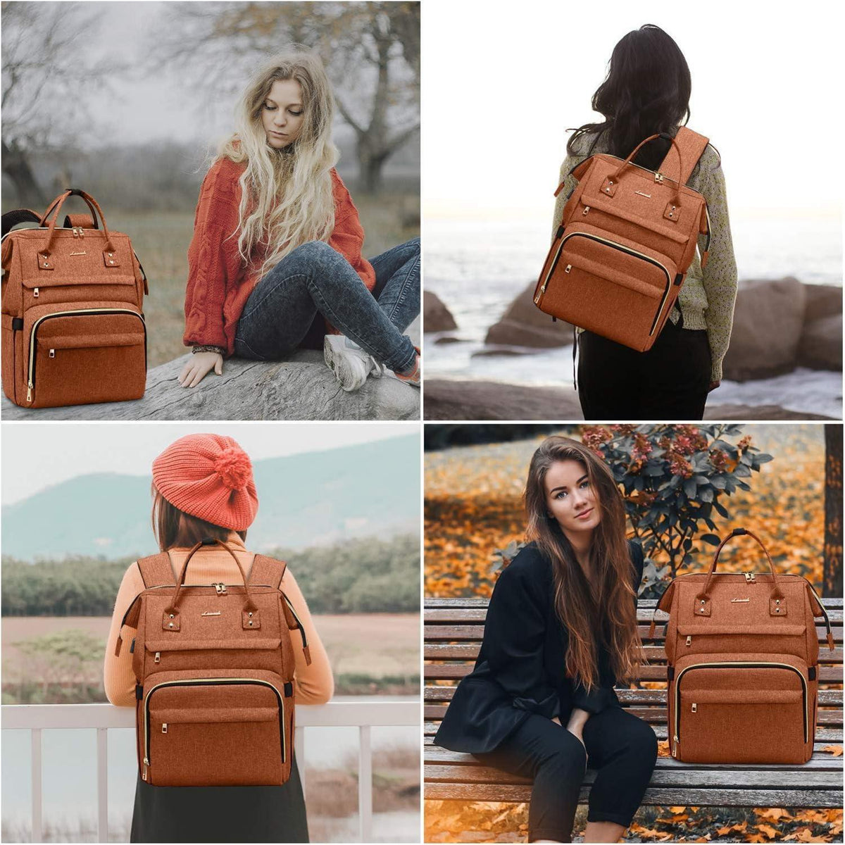 Laptoprucksack 15,6 Zoll Wasserdicht Orange Rucksack Uni