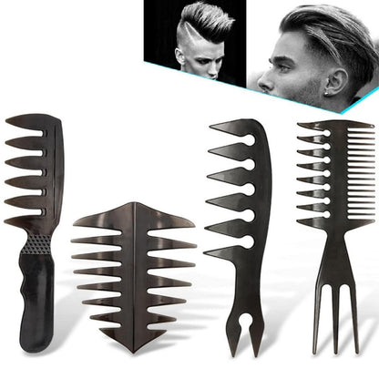 Haarkamm Set Männer Friseur Styling Öl Kopf Kunststoff Gabel Kamm