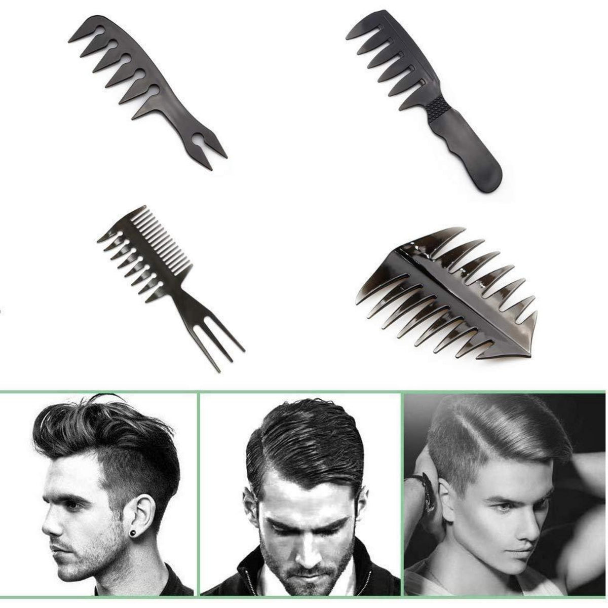 Haarkamm Set Männer Friseur Styling Öl Kopf Kamm Werkzeug