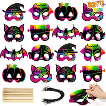 JOYIN 32-teiliges Halloween-Kratzmasken-Set mit 8 Designs