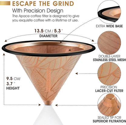 Edelstahl Kaffeefilter für Chemex Hario Bodum & Kaffeemaschinen