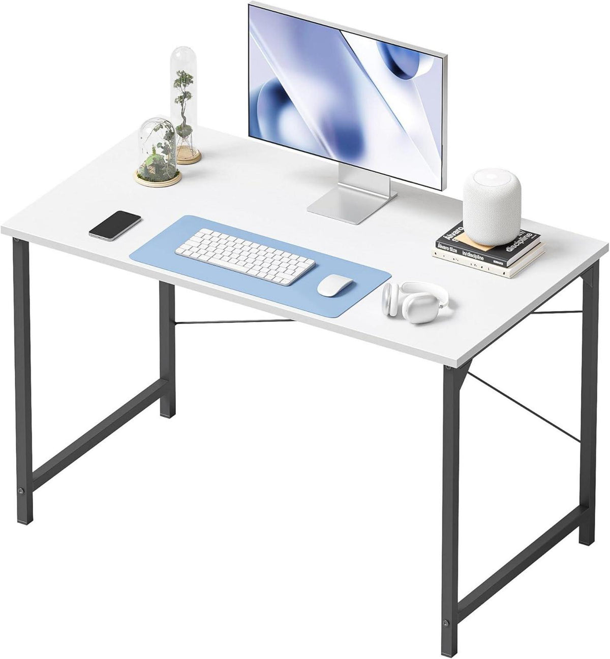 Schreibtisch Kleiner Computertisch Industrie-Design Weiß Schwarz