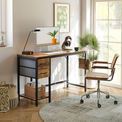 Cubiker Schreibtisch mit Regal und Schubladen 120 x 60 cm Rustikal Braun