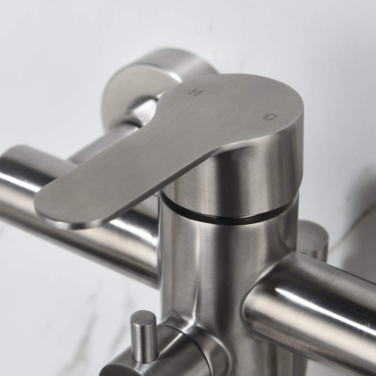 Wandarmatur Küche Edelstahl 360° drehbar mit Spritzpistole
