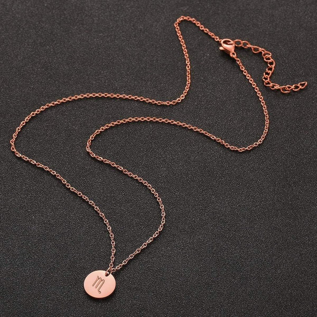 Sternzeichen Kette Skorpion Rosegold Edelstahl 28 Karat Gold
