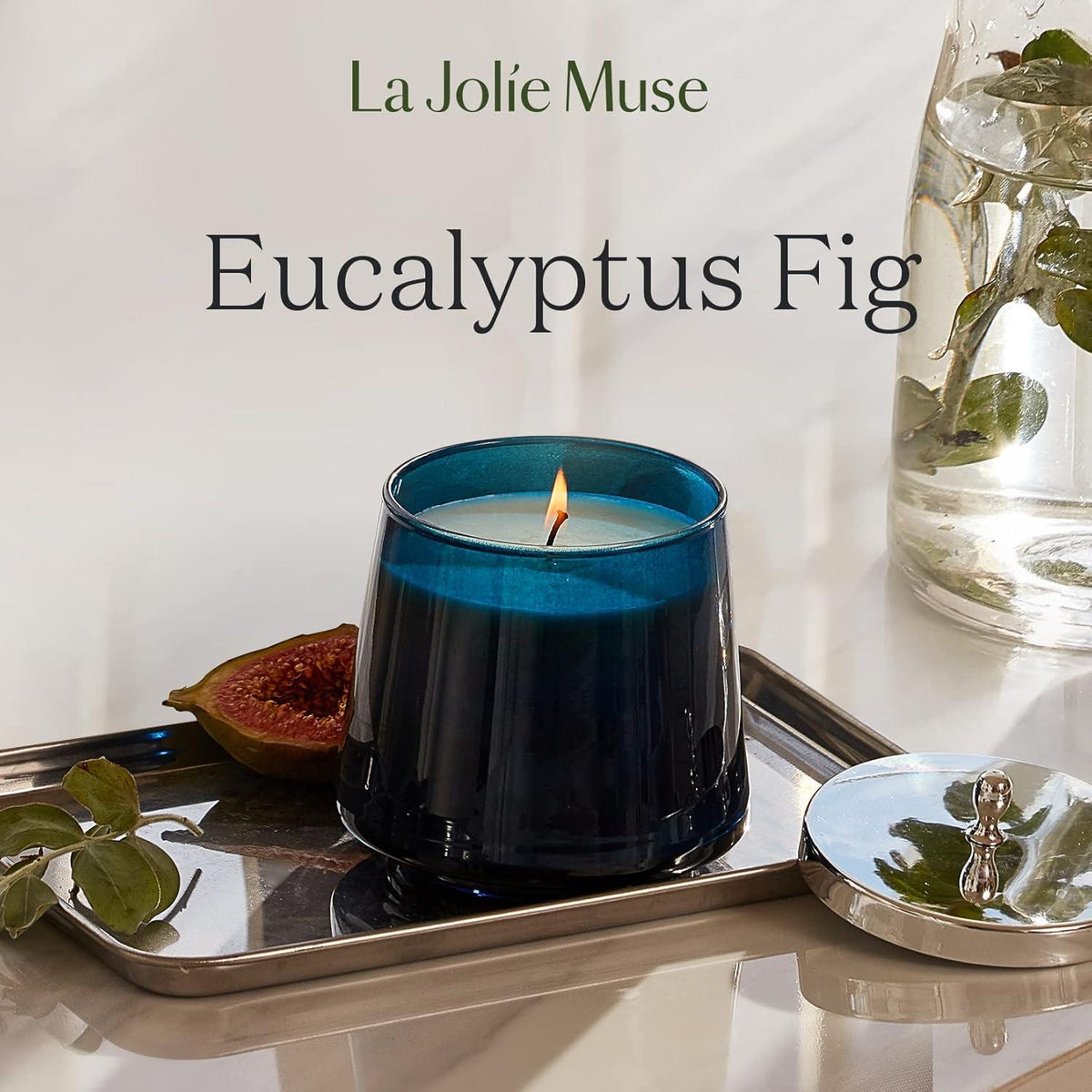 Duftkerze Eukalyptus Feige Natürliches Wachs ovaler Glasbehälter 350g