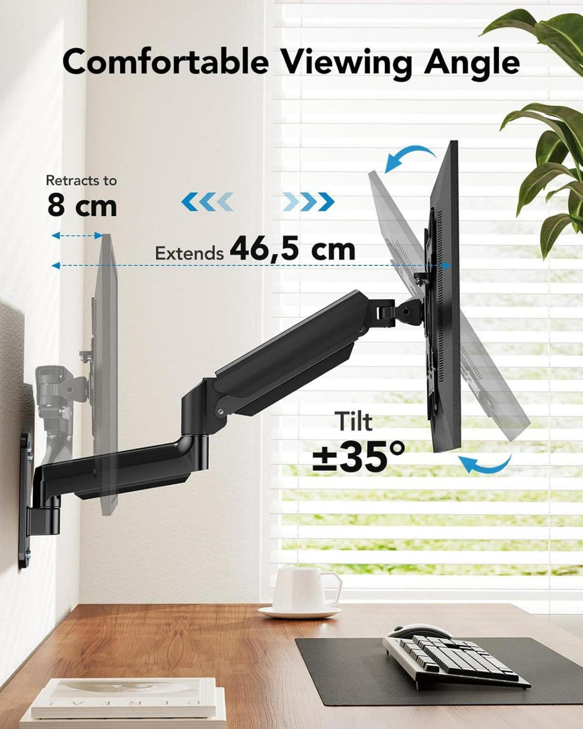 Monitor Wandhalterung für 17-35 Zoll Bildschirm, Gasdruckfeder Arm