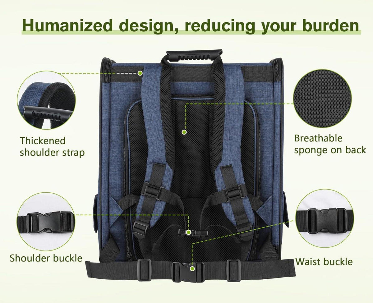 Katzenrucksack Erweiterbar Faltbar Hunderucksack Blau 8kg