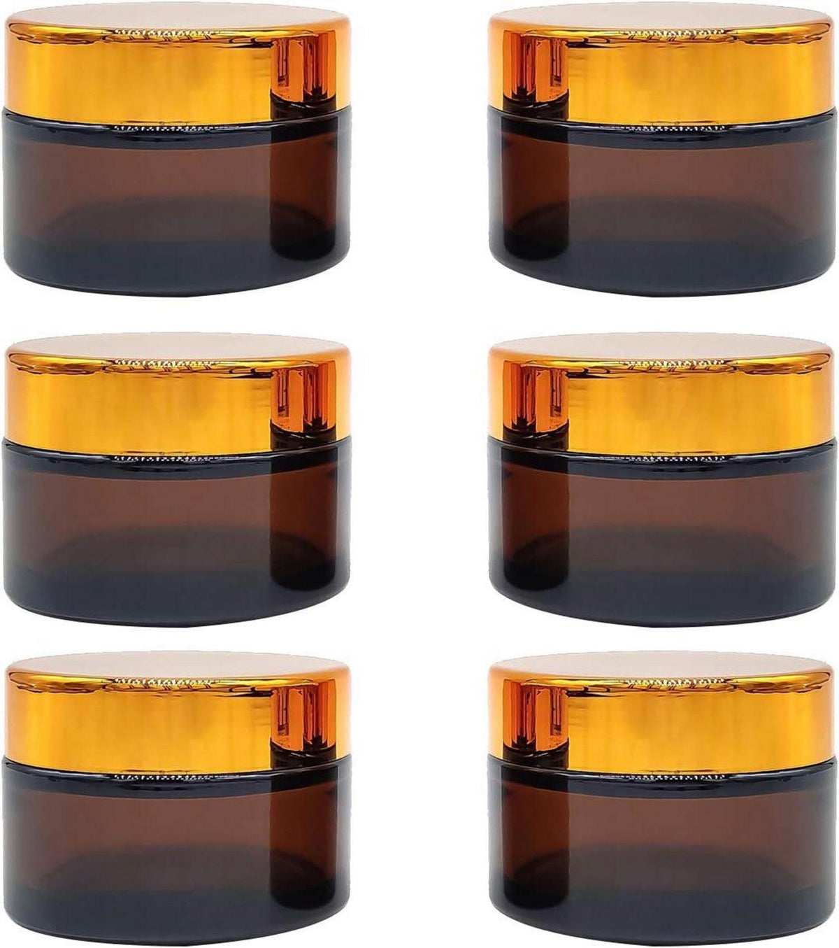Amber Glas Leerdose 6er Set 50ml Tiegel Cremedose Braun