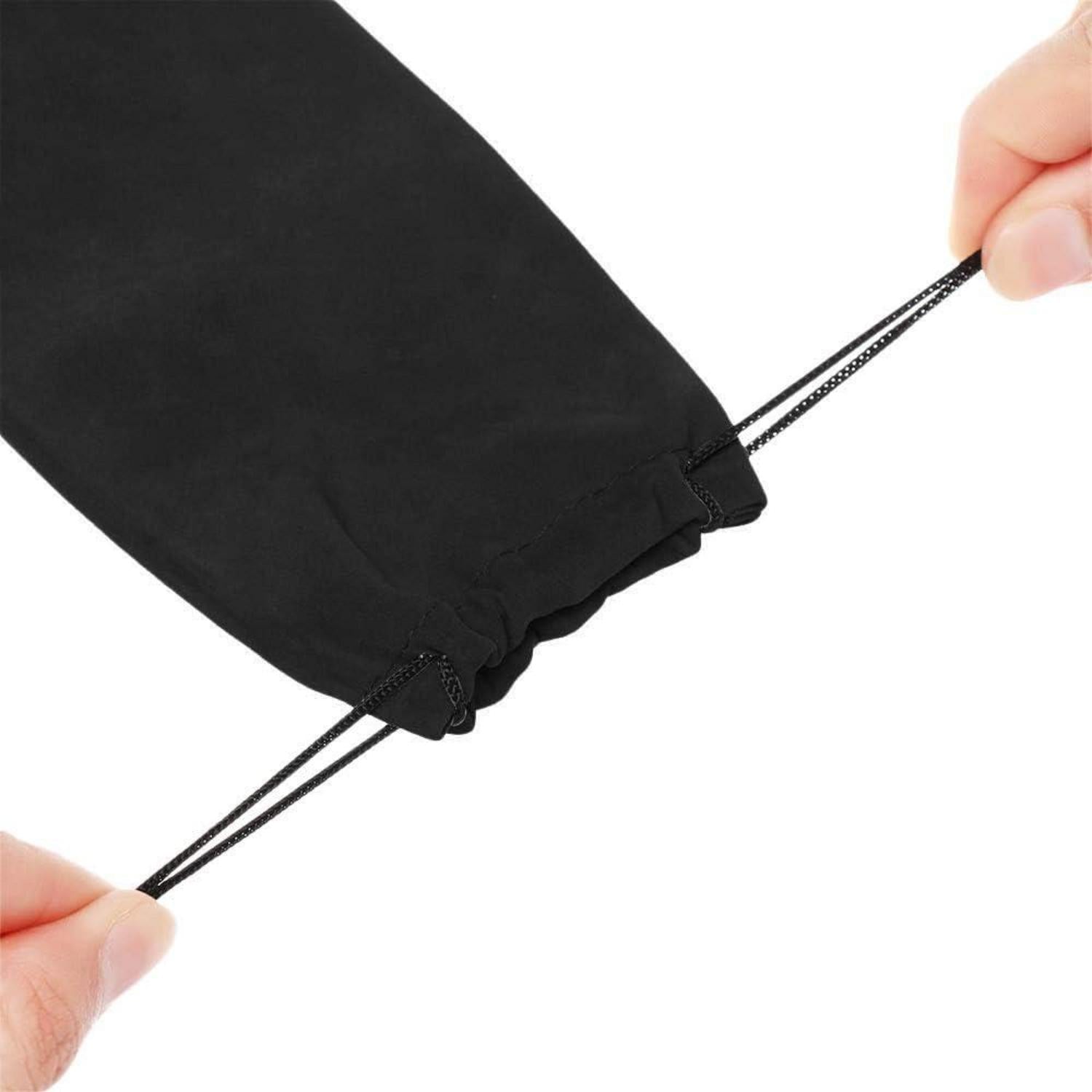 Mikrofaser Brillenbeutel und Brillentuch Set, 10 Stück, Schwarz
