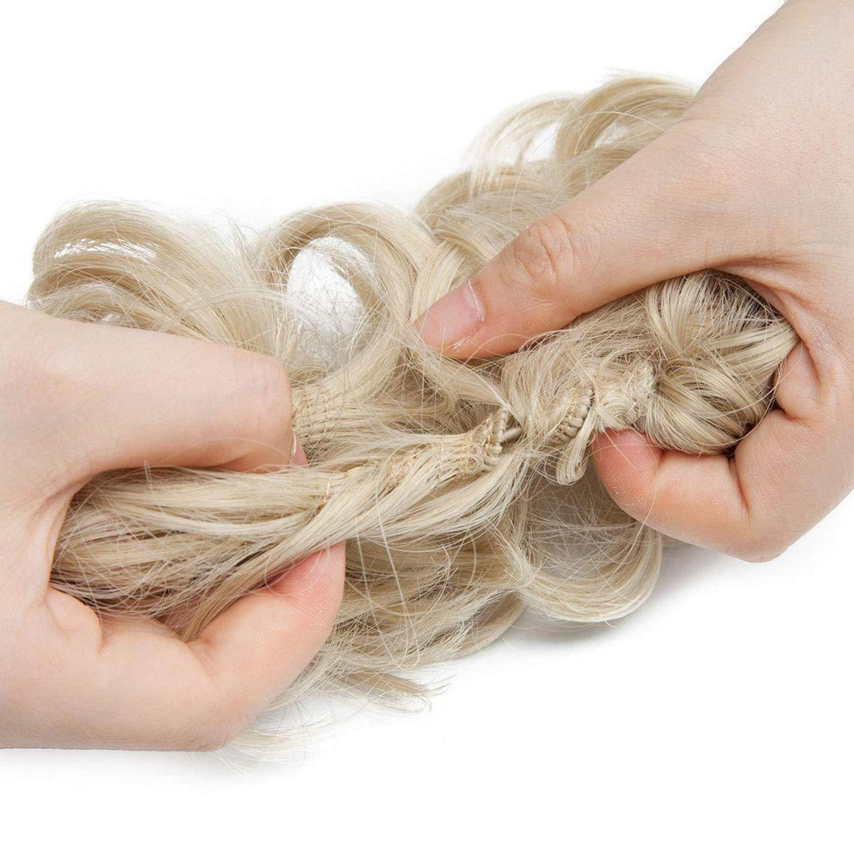 Voluminöses Haarverlängerung Haargummi Aschblond Mix