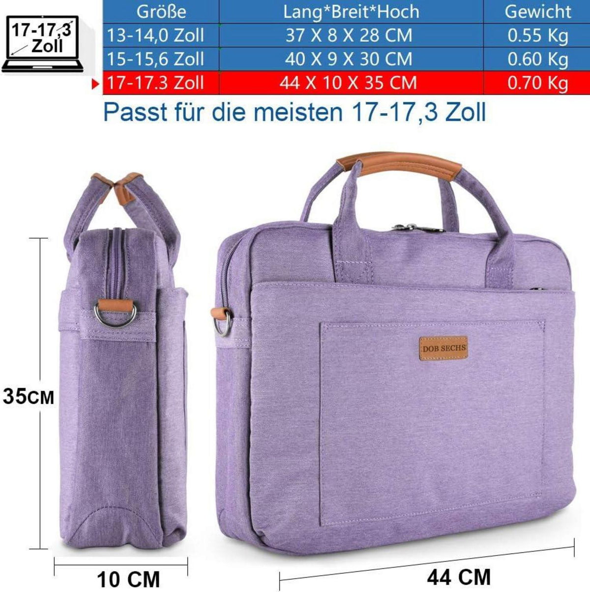 17.3 Zoll Laptoptasche Aktentasche Handtasche violett- für