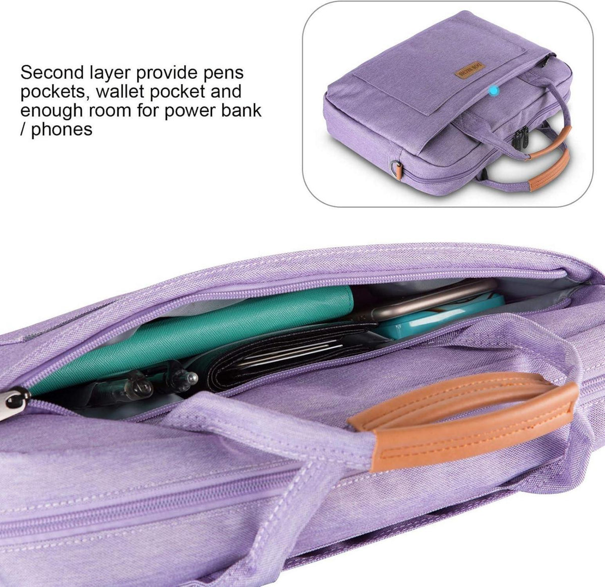 Laptoptasche 17.3 Zoll violett Aktentasche Handtasche Schultertasche