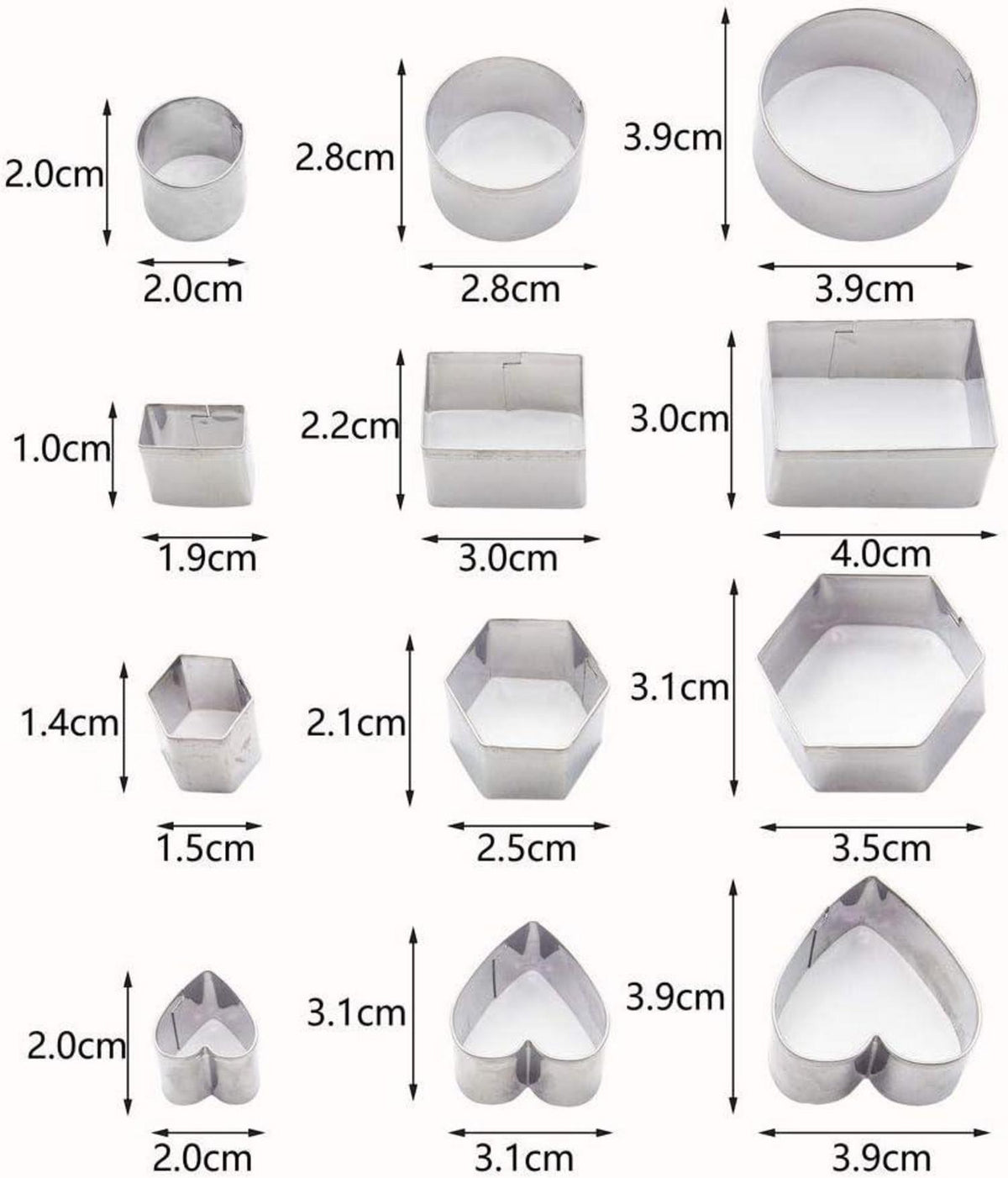 24-teiliges Mini-Ausstechformen-Set aus Edelstahl für Fondant DIY