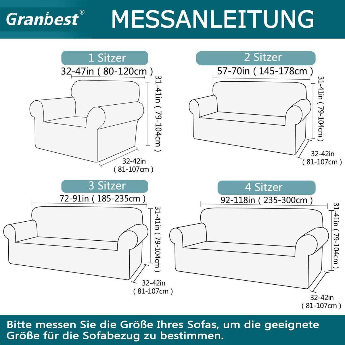 Elastischer Sofabezug 2-Sitzer Creme | Modern & Schutz für Wohnzimmer
